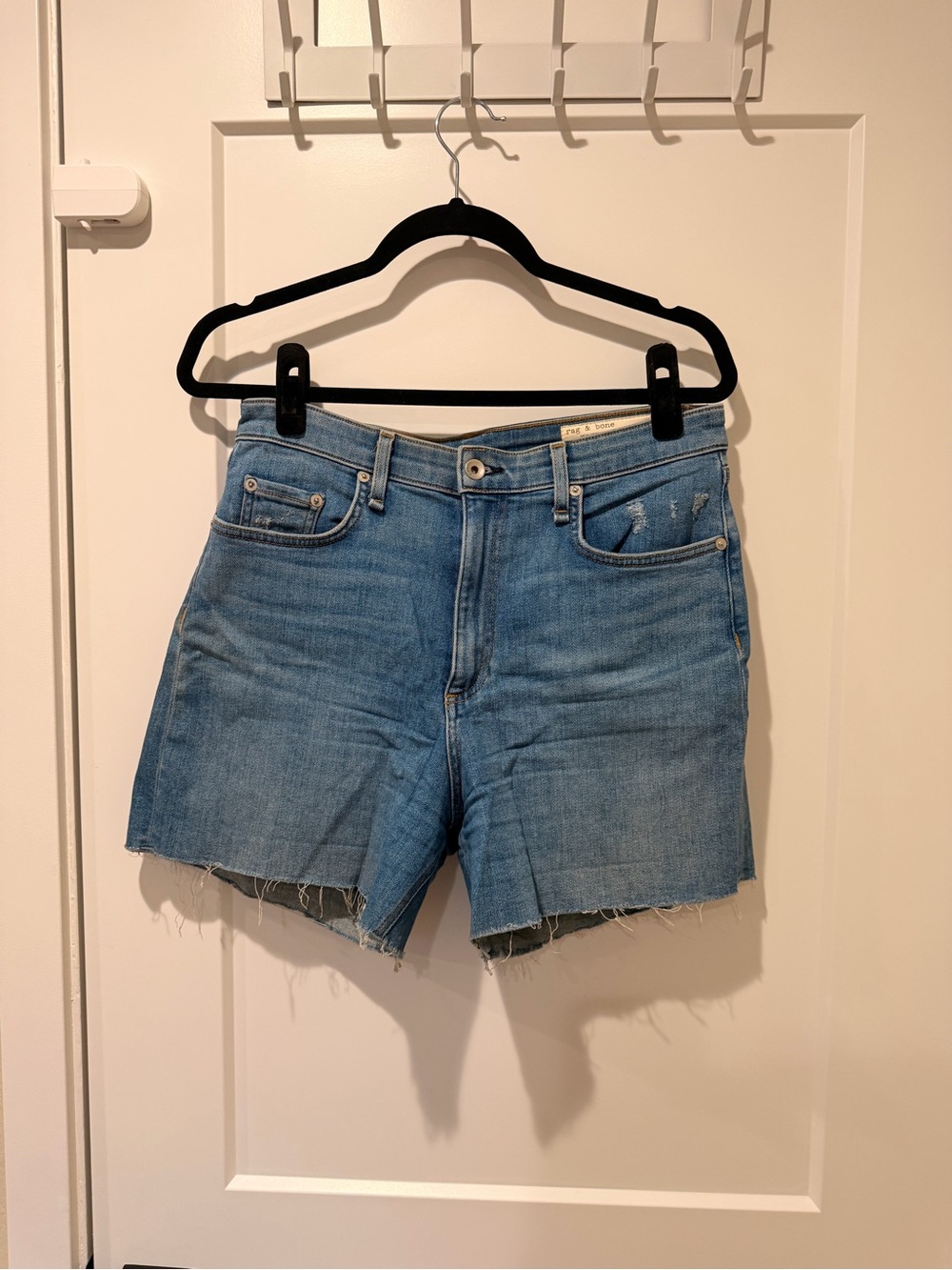 Rag & Bone High-Rise Light Blue Denim Shorts